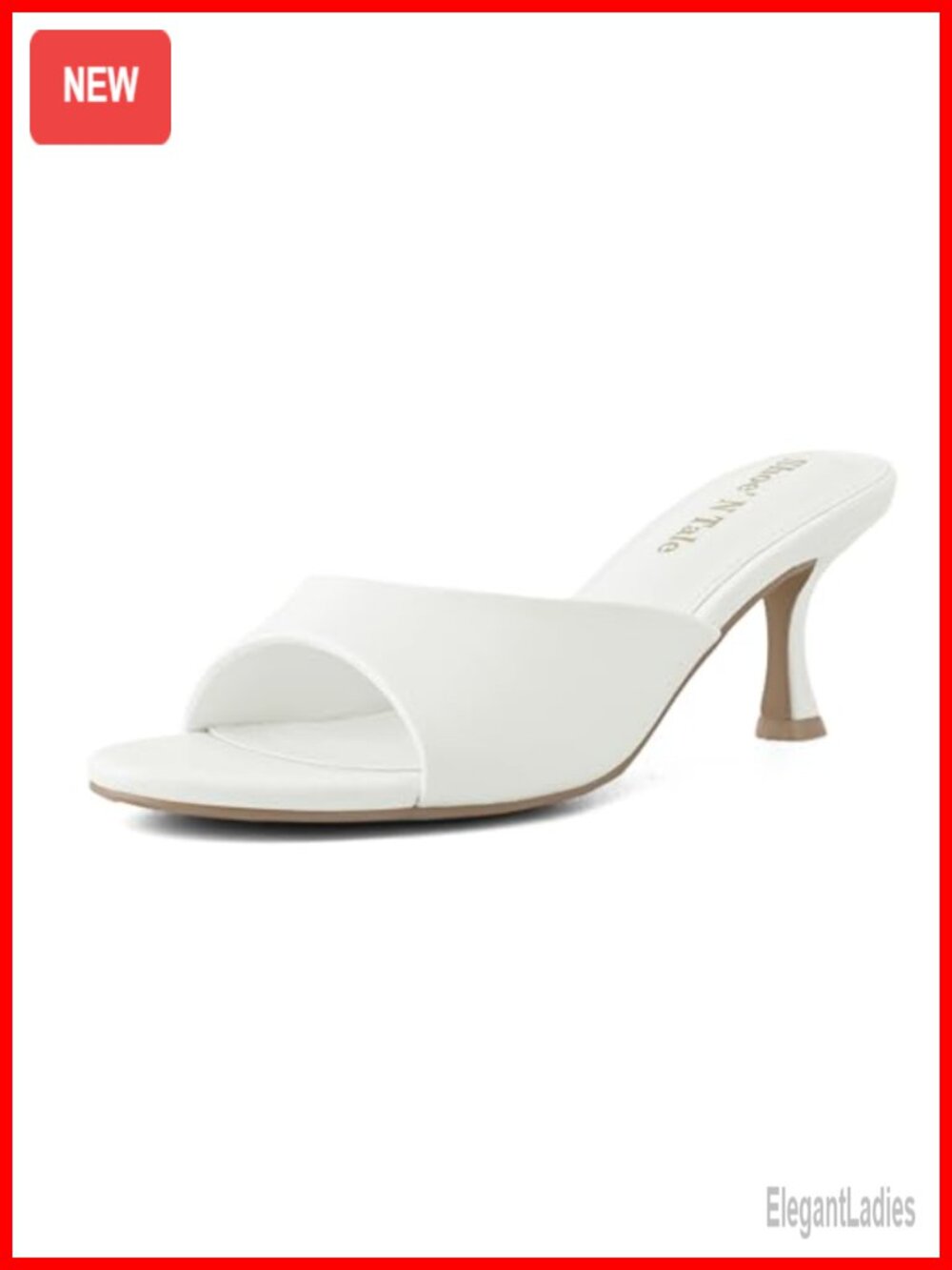 Kitten Heel Slide Sandals Round Open Toe Stiletto Mules for Women